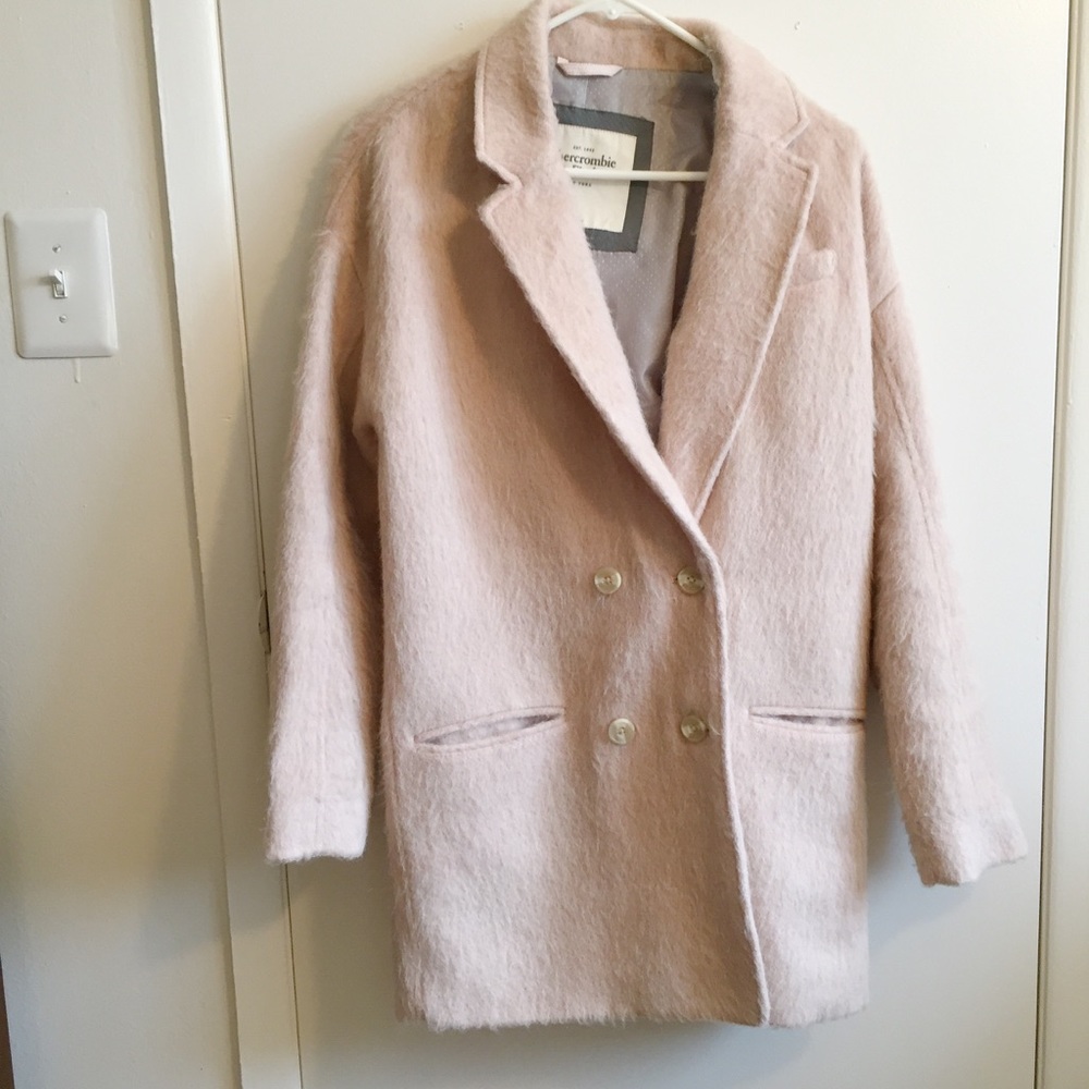 ✨💥RARE💥 A&F Pink Wool Coat✨ - Picture 6 of 11